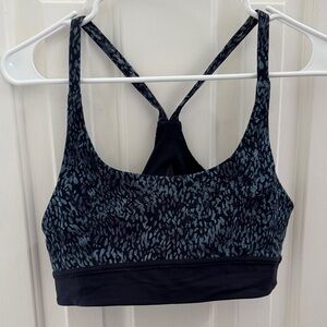 Lululemon Athletica Black and Blue Patterned Sports Bra